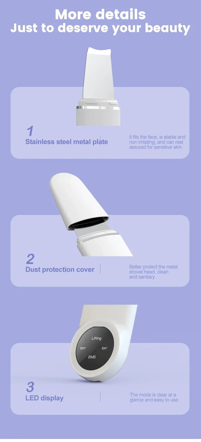 Ultrasonic Facial Skin Scrubber Deep Facial Cleaning Machine Removal Dirt Blackhead face ultrasonic skin scrubber machine