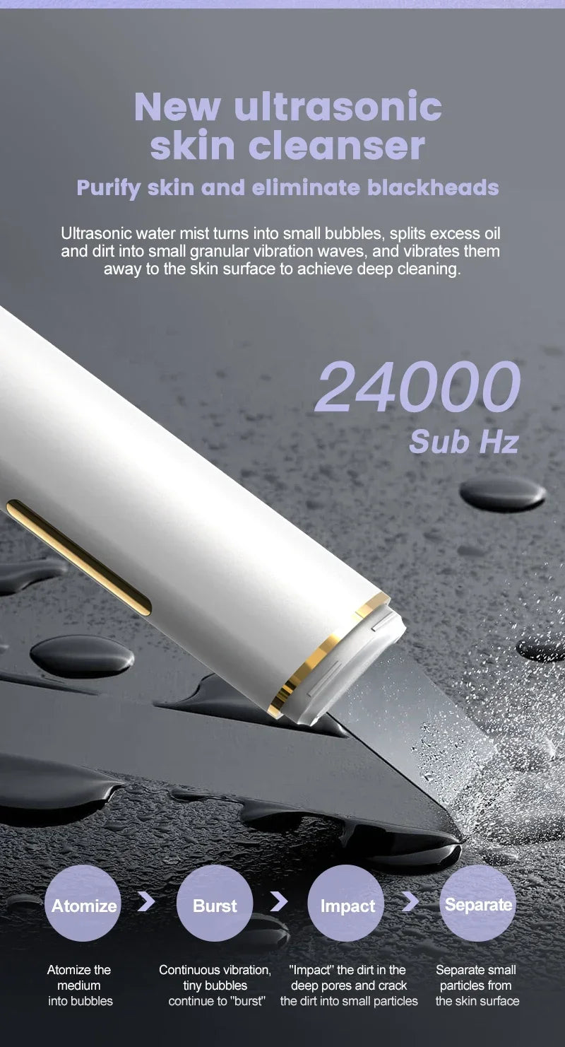 Ultrasonic Facial Skin Scrubber Deep Facial Cleaning Machine Removal Dirt Blackhead face ultrasonic skin scrubber machine