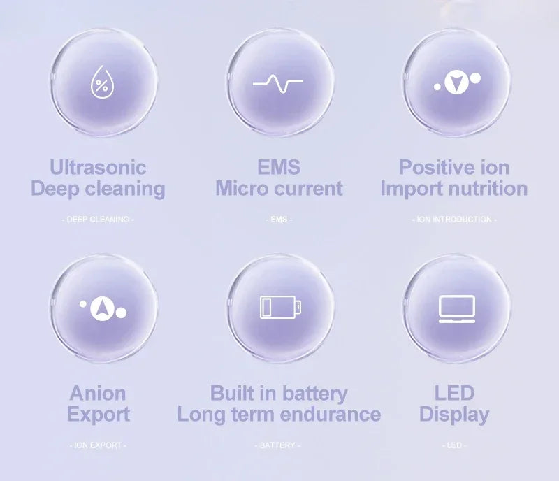 Ultrasonic Facial Skin Scrubber Deep Facial Cleaning Machine Removal Dirt Blackhead face ultrasonic skin scrubber machine