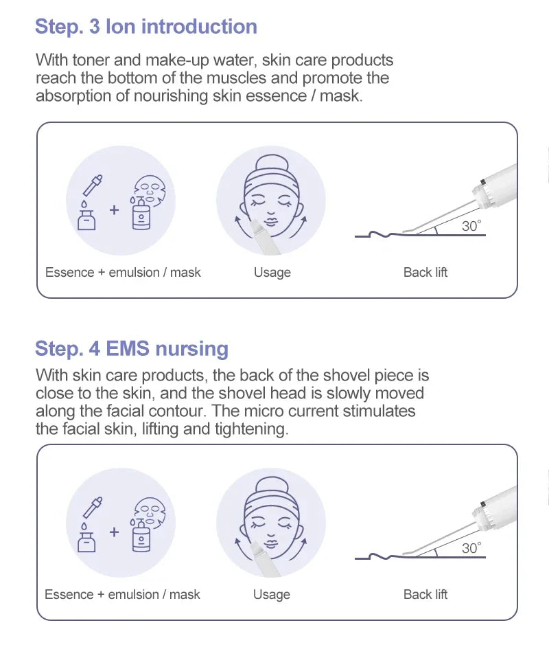 Ultrasonic Facial Skin Scrubber Deep Facial Cleaning Machine Removal Dirt Blackhead face ultrasonic skin scrubber machine