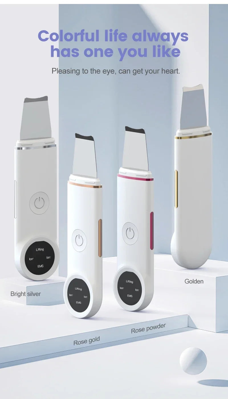 Ultrasonic Facial Skin Scrubber Deep Facial Cleaning Machine Removal Dirt Blackhead face ultrasonic skin scrubber machine