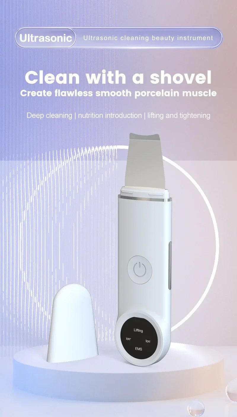 Ultrasonic Facial Skin Scrubber Deep Facial Cleaning Machine Removal Dirt Blackhead face ultrasonic skin scrubber machine