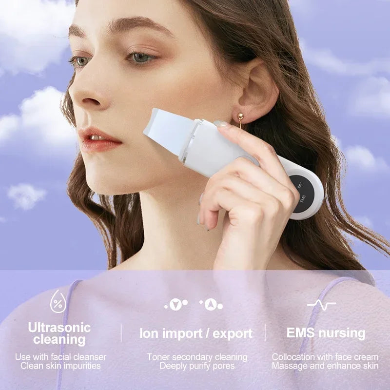 Ultrasonic Facial Skin Scrubber Deep Facial Cleaning Machine Removal Dirt Blackhead face ultrasonic skin scrubber machine