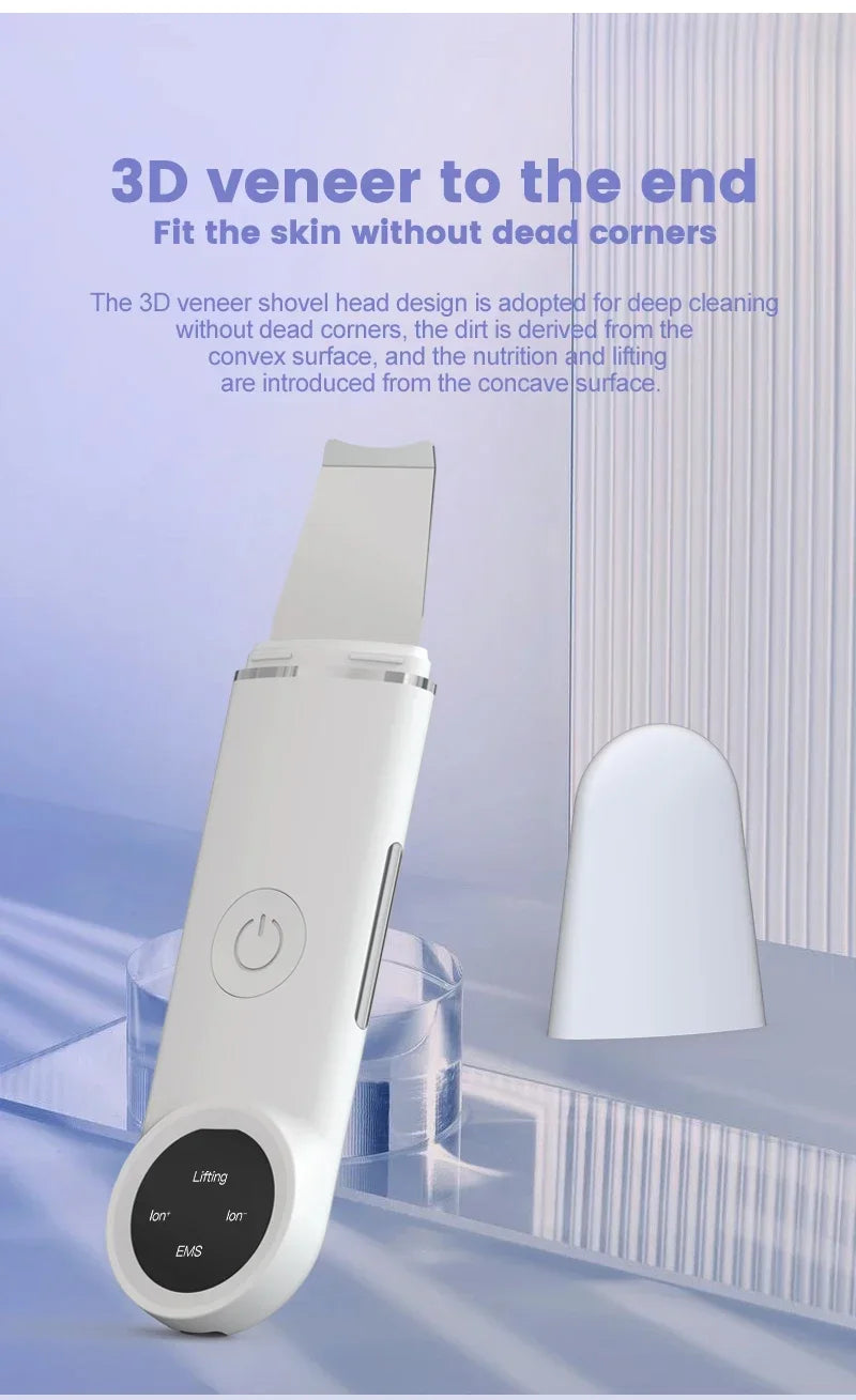 Ultrasonic Facial Skin Scrubber Deep Facial Cleaning Machine Removal Dirt Blackhead face ultrasonic skin scrubber machine